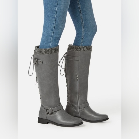 Aurelia Lace-Up Sweater-Cuff Boot MSRP $66.95 - Picture 4 of 9